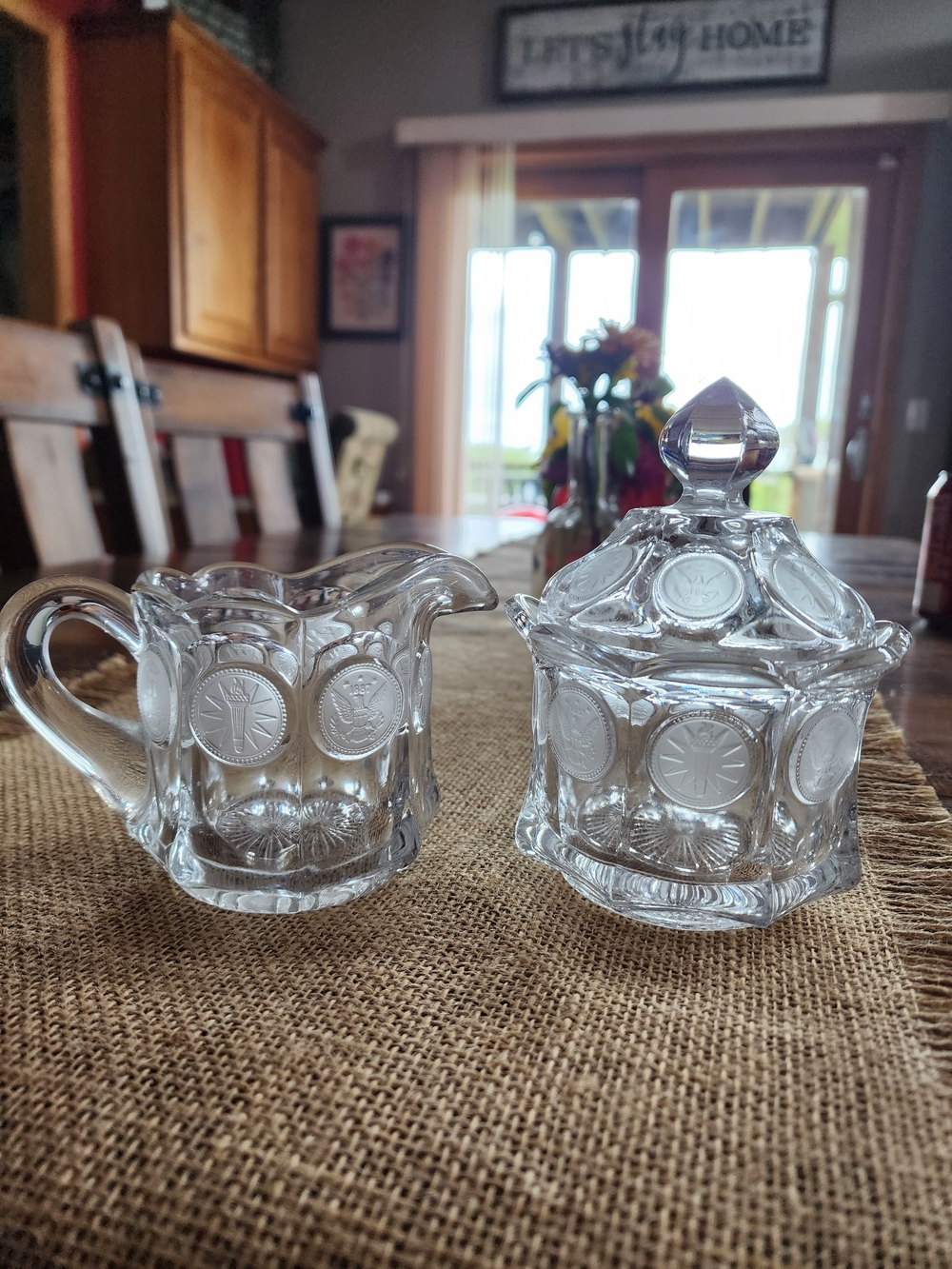 Fostoria Coin Creamer and Covered Sugar Set